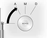 Prowadzenie i użytkowanie 121 Położenia kluczyka w wyłączniku zapłonu St = zapłon wyłączony A = kierownica odblokowana, zapłon wyłączony M = zapłon włączony Silniki wysokoprężne: wstępne podgrzewanie