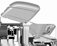 Fotele, elementy bezpieczeństwa 43 Montowanie podłokietnika w konsoli środkowej Przesuwanie podłokietnika Wcisnąć tylny przycisk i umieścić
