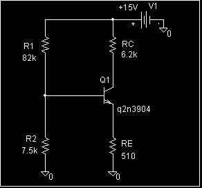 1. Wyznaczyć, wyświetlić na ekranie i zapisać punkt pracy tranzystora (Bias Point Detail): U CE = I C = I B = Dodatkowo: zapisać wartość napięcia na kolektorze U C = Porównać wartość prądu bazy z