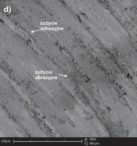 Takie zachowanie skutkuje zwiększeniem efektu abrazyjnego zużycia kompozytu (rys.