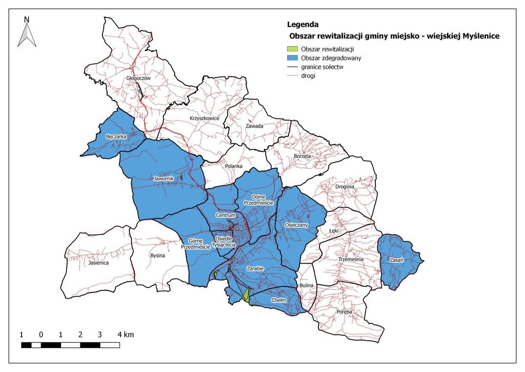 GMINNY PROGRAM REWITALIZACJI GMINY MYŚLENICE Mapa 23.
