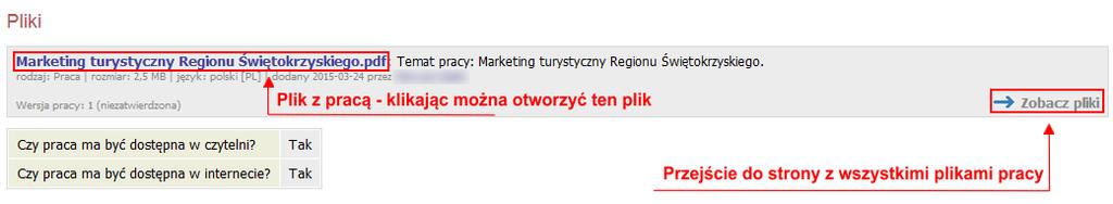 Po kliknięciu <PRZEKAŻ DO WPISANIA RECENZJI> praca uzyska status 4 Wystawianie recenzji.