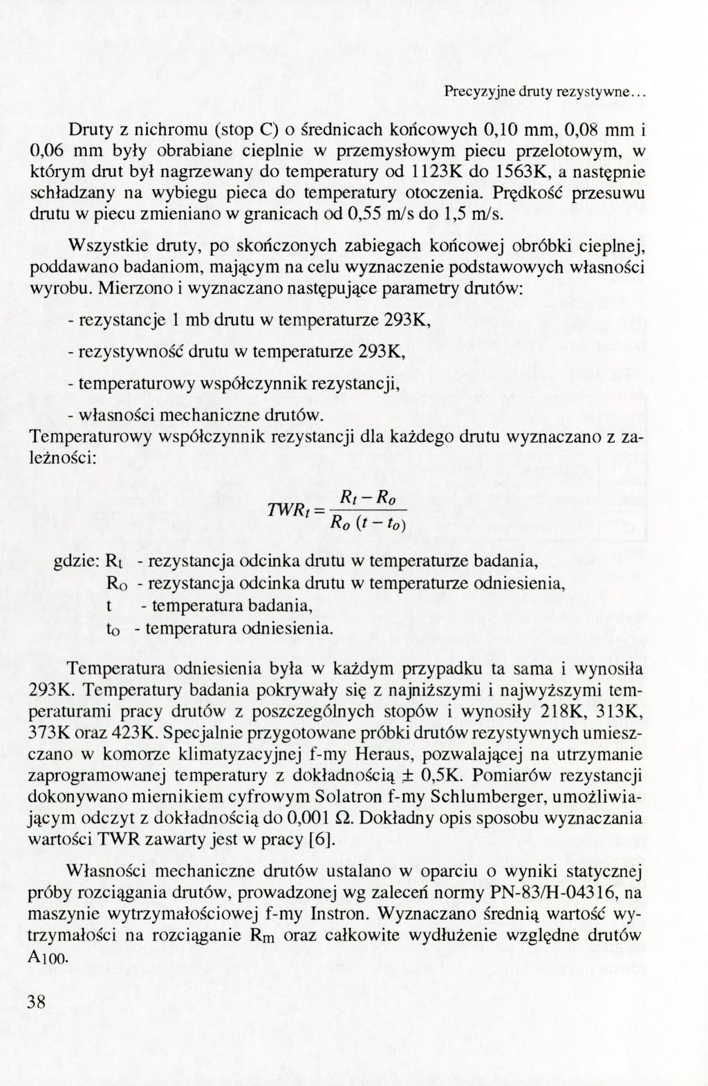 Precyzyjne druty rezystywne.