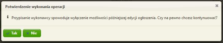 W powyższej sekcji Użytkownik ma do wypełnienia poniżej zdefiniowane pola: Imię imię wybranego Wykonawcy pole obowiązkowe, jeżeli nie podano wartości dla pola Firma (w celu pominięcia pola należy