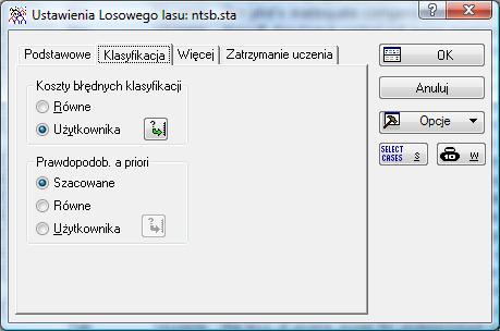 Aby uzyskać użyteczny model określamy różne koszty błędnych