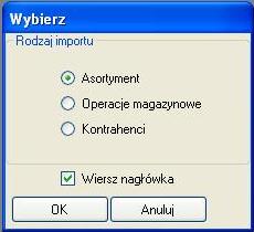 kliknięcie na nagłówek tabeli umożliwia sortowanie danych zawartych w tabeli. 2.1.3.