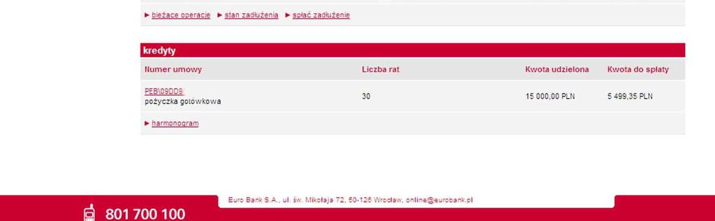 Informacje o wykorzystanym limicie i dostępnych