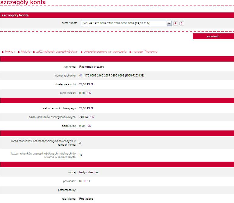 Twoje konto Szczegóły konta Wszystkie informacje dotyczące Twojego konta