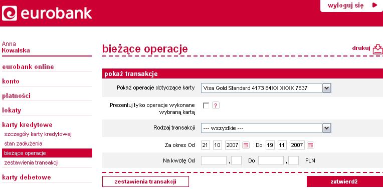 Bieżące operacje Bieżące operacje to wszystkie operacje wykonane po dacie zamknięcia ostatniego okresu rozliczeniowego.