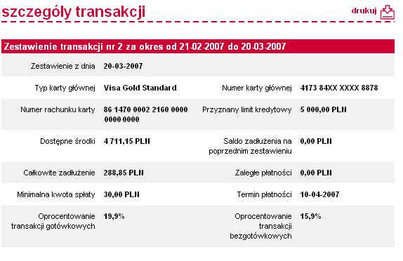 Dane zestawienia transakcji są linkiem do strony ze