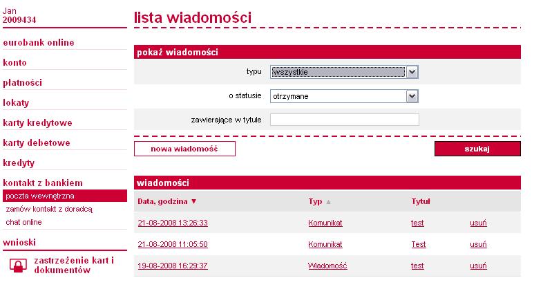 Kontakt z bankiem Możesz na 3 sposoby skontaktować się z bankiem: 1.