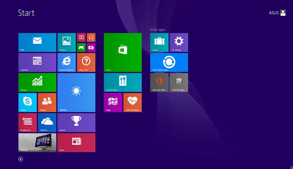 Interfejs użytkownika Windows Windows 8.1 jest dostarczany z interfejsem użytkownika (UI) wykorzystującym kafelki, co umożliwia organizację i łatwy dostęp do aplikacji Windows z ekranu Start.