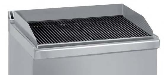 MBM Ciągi kuchenne linia 700 Grille wodne Linia grilli wodnych składa się z 2 modeli elektrycznych, dostępnych jako monobloki (urządzenia wolnostojące) Wyposażenie: Blat ze stali nierdzewnej AISI 304
