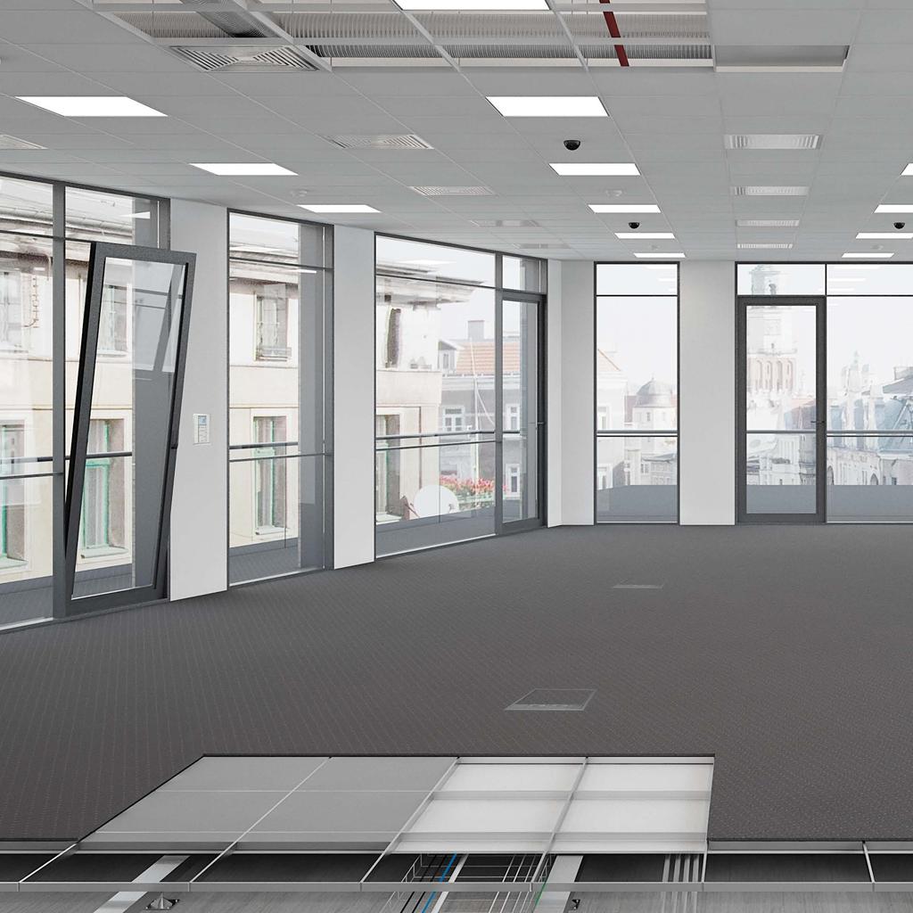 Wykładzina podłogowa w panelach 50x50 cm Tiles floor carpet 3. 11. 10. 5. Podłoga podniesiona (wym. 600x600x28 mm) Raised floor 6.