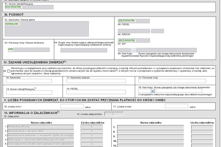 Dodanie załączników do wniosku Informacja o załącznikach do wniosku zostanie automatycznie wypełniona po zapisaniu wniosku.