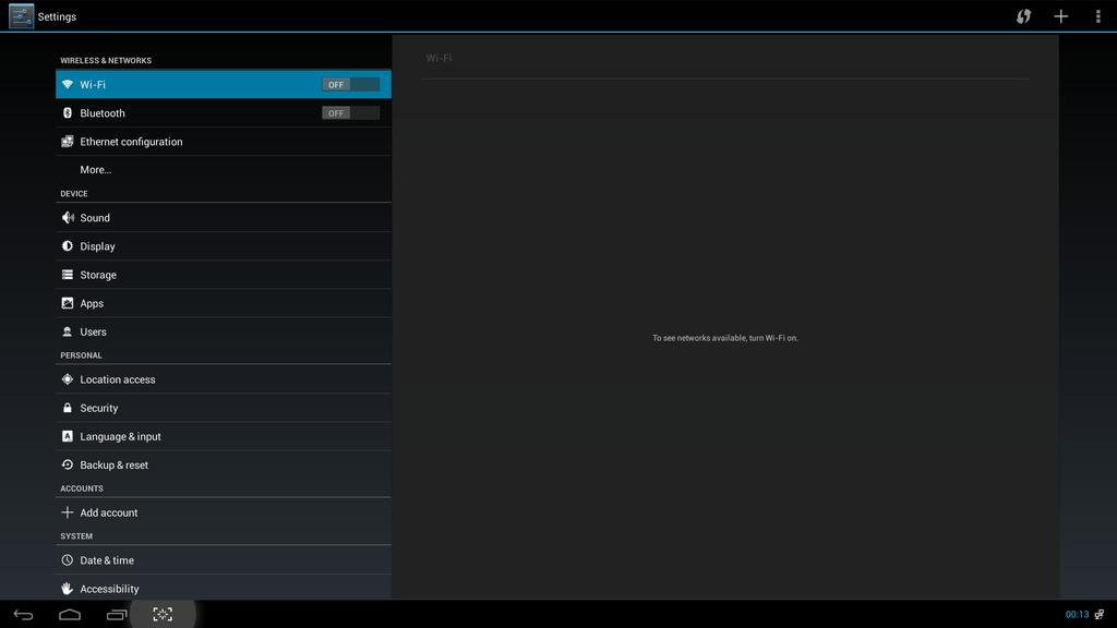2. Ustawienia monitora 2.4-5 Ustawienia systemu Android Kliknij ikonę Settings na środkowym Home screen (ekranie startowym) systemu Android.