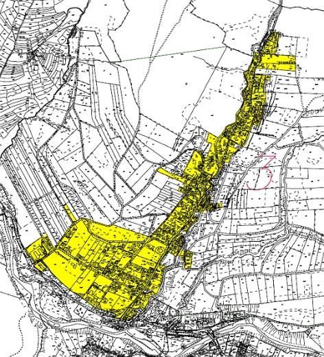Rysunek 29. Podobszar rewitalizacji Szlachtowa Centrum obrys działek (1:2 000) Opracowanie: Ageos, Piotr Piszczek Tabela 19. Przesłanki wyboru podobszaru rewitalizacji Aspekty społeczne 1.