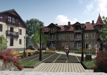 zdrojowa w kierunku kościoła) na dł. 26,00 m i szer. 4,30 m, trasy rowerowej dł. 175,00 m, ciągu pieszego dł.175,00 m, schodów od ul.