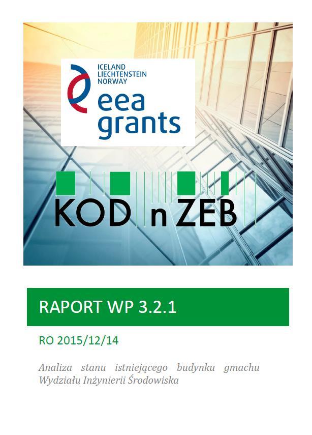 Analizy Energetyczne Przebieg prac i rezultaty 1. Opracowanie definicji budynku nzeb (wrzesień 2015) 2. Przygotowanie modeli komputerowych budynków WIBHiIŚ oraz DS.