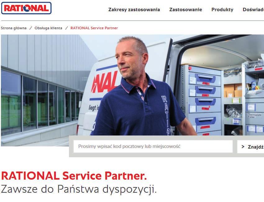 Zamówienia części zamiennych realizowane są przez RATIONAL Service Partner: Proszę znaleźć w naszej internetowej bazie danych bezpośredni