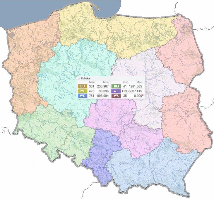 OZE w Polsce mapa