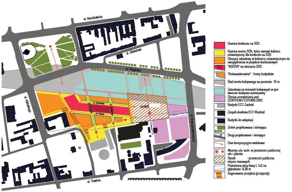 Nowe Centrum Łodzi dyspozycja przestrzenna Roba Kriera Załącznik