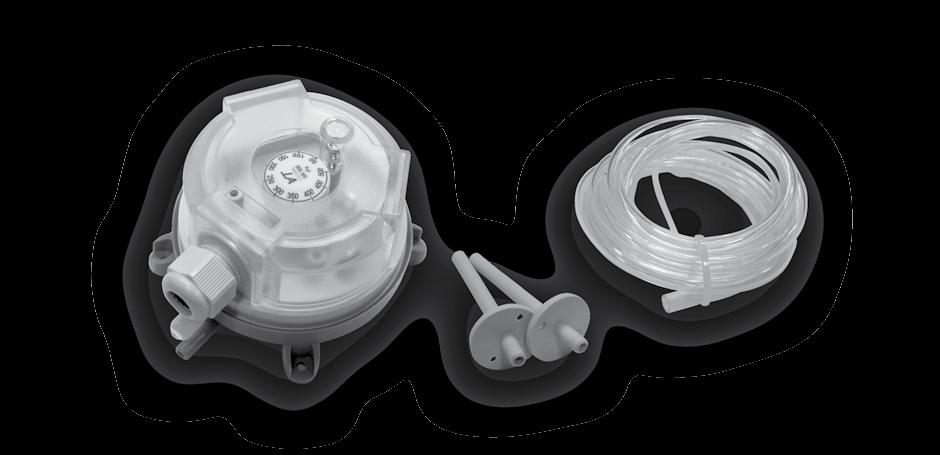 Presostat PRESOSTAT SR500 ZASTOSOWANIE Presostat służy do wykrywania ciśnienia (zróżnicowanego) oraz przepływu powietrza w przewodach i kanałach.