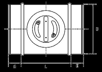 systemu wentylacyjnego o podwyższonej klasie szczelności D 64 DTL DTBL pod siłownik Ilość D [mm] L [mm] E [mm] L [mm] E [mm] szt./opak. Opak.