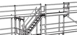 Standardowo zewnętrzną klatkę schodową montuje się w po 3,07 m b 2,57 m wg jednego z dwóch przedstawionych