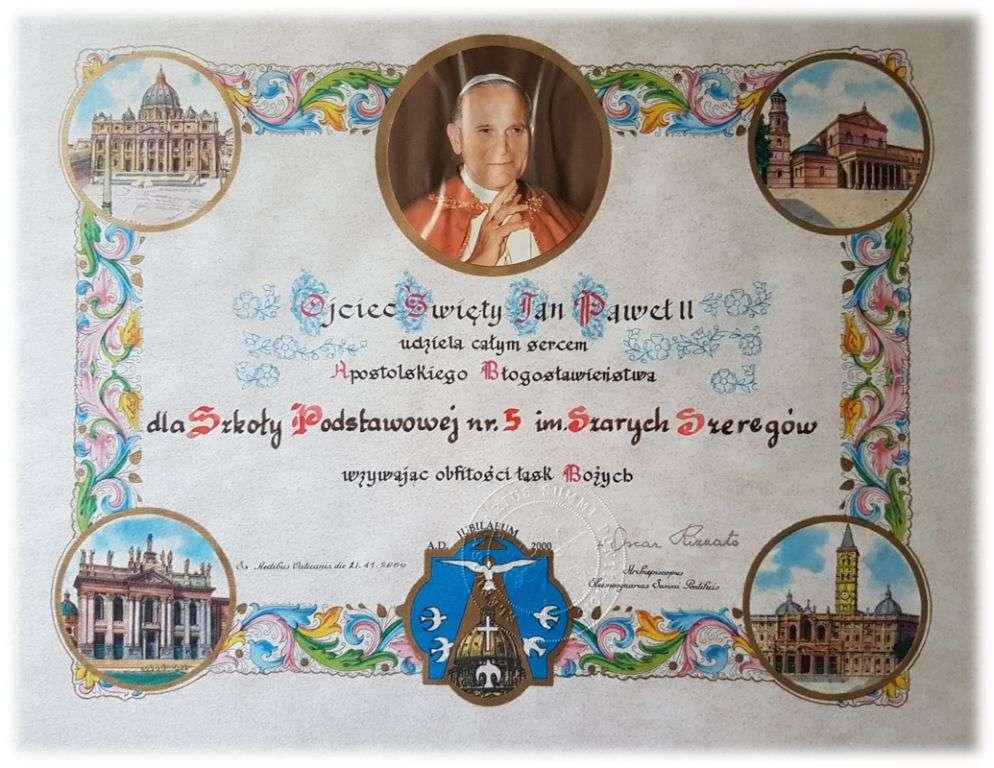 Z okazji jubileuszu 10-lecia istnienia nasza szkoła otrzymała błogosławieostwo