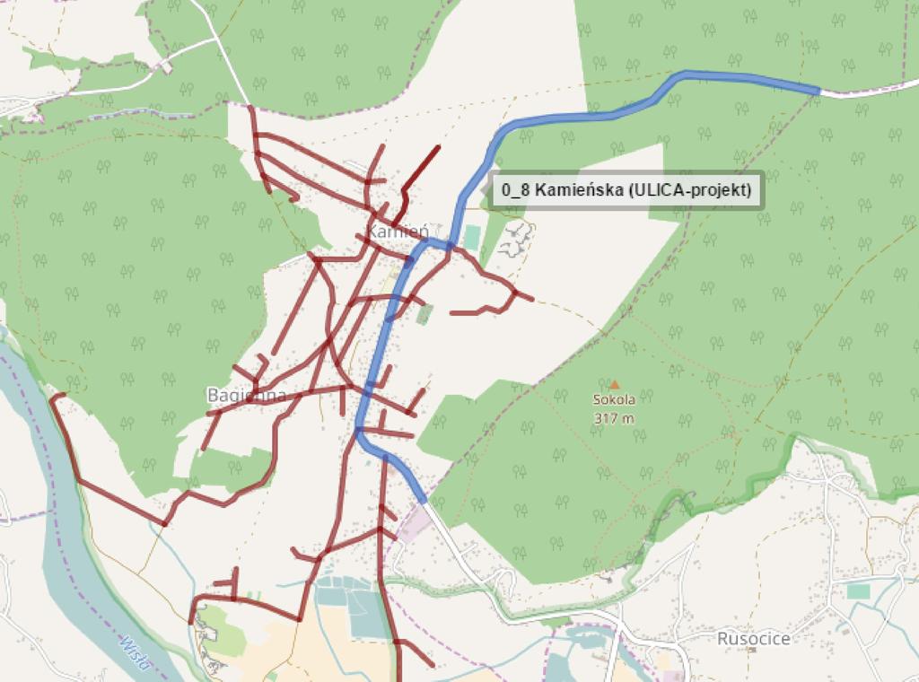 8. DROGA POWIATOWA NR 2187K działki nr 193/1, 370/2, nawierzchnia asfaltowa.