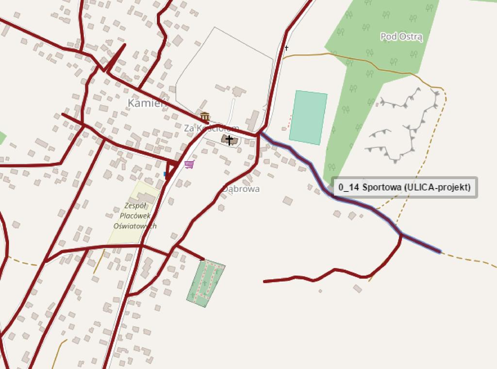 14. DROGA GMINNA WEWNĘTRZNA działka nr 415/9, nawierzchnia utwardzona.