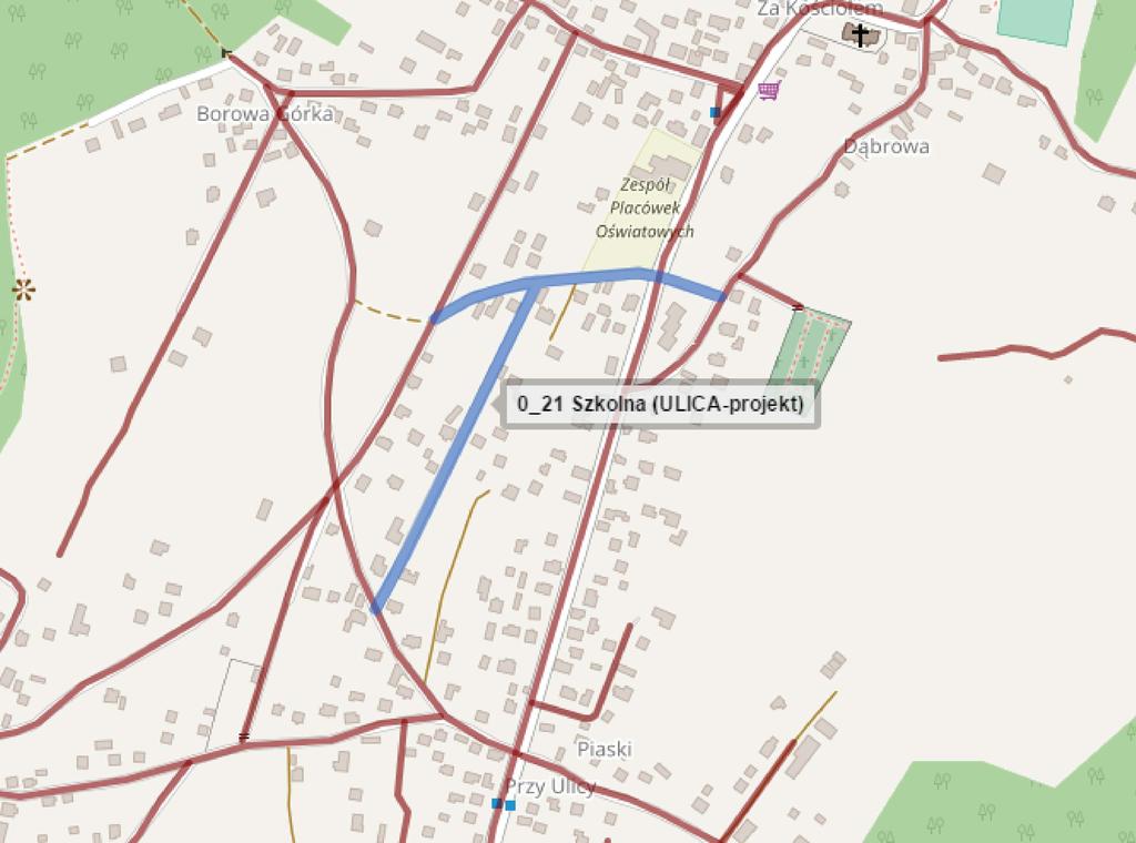 21. DROGA GMINNA WEWNĘTRZNA działki nr 365, 371/1 i 1650, nawierzchnia asfaltowa.