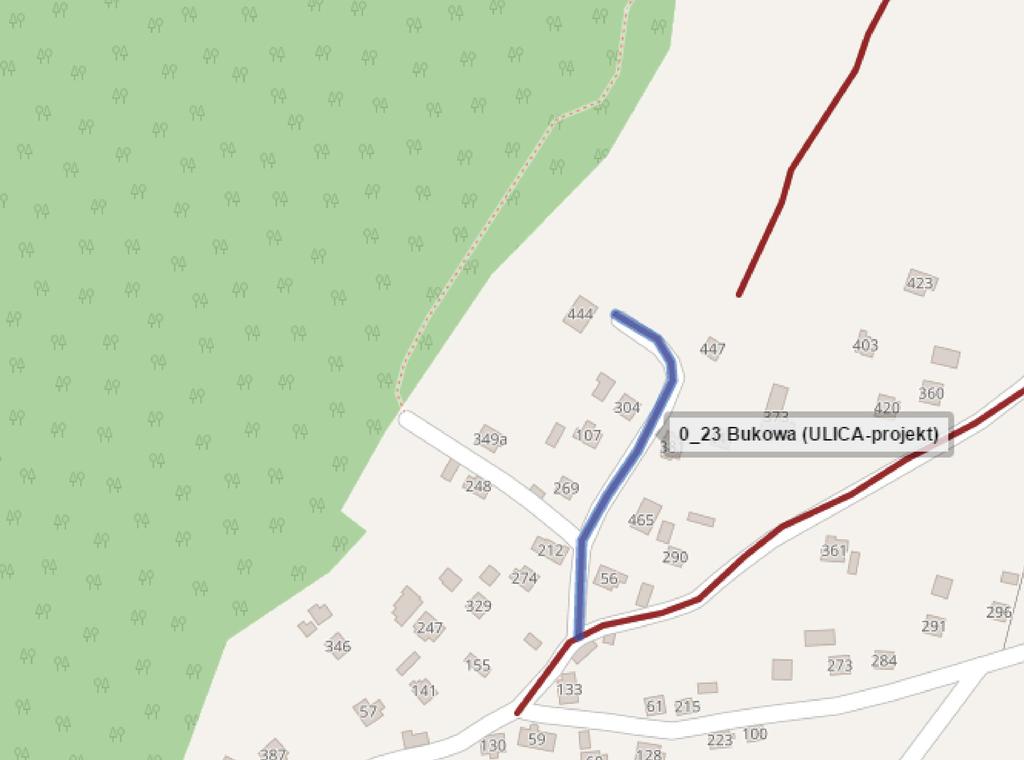 23. DROGA GMINNA WEWNĘTRZNA działka nr 1133/2, 1133/3 i 1130, nawierzchnia częściowo asfaltowa, częściowo utwardzona.