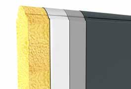 Panel o grubości 60 mm wypełniony bezfreonową pianką poliuretanową oblekany jest blachą stalową ocynkowaną.