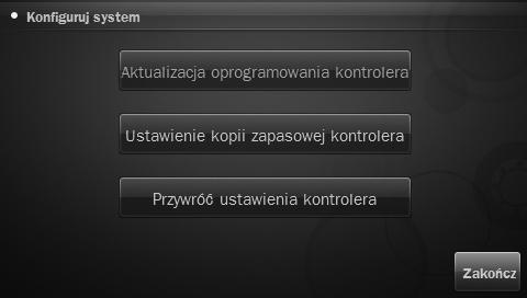 konfiguracja menu Aktualizacja oprogramowania systemowego Za pomocą plików oprogramowania systemowego zapisanych w pamięci USB można zaktualizować istniejące oprogramowanie.