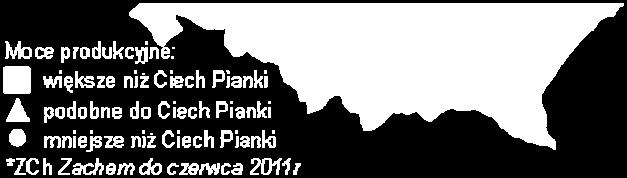 CIECH S.A. poprzez swoją produkcyjną spółkę zależną Ciech Pianki Sp. z o.o. posiada niemal 20% udziału w krajowym rynku produktu.