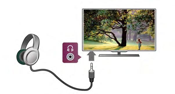 S!uchawki Mo!esz pod"#czy$ s"uchawki do z"#cza H w telewizorze. Z"#cze jest gniazdem typu minijack 3,5 mm. Istnieje mo!liwo%$ osobnej regulacji g"o%no%ci s"uchawek. Aby ustawi$ g"o%no%$.