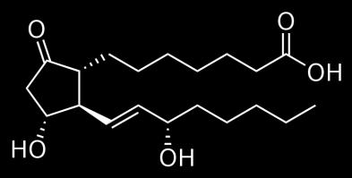 Wzór prostaglandyny E1 (źródło: Wikipedia) Wzór kwasu arachidonowego (źródło: Wikipedia) Prostaglandyny powstają z kwasu arachidonowego uwalnianego z fosfolipidów błon komórkowych.