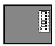 Rysunek 6: Układ przełączników DIP (tył kamery) Tabela 1: Funkcje przełączników DIP (ustawienie domyślne pogrubioną czcionką) Przełącznik Opis 1. White Balance (Balans bieli) ON (WŁ.