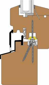 RC / EN 67-60 przekrój okna z PVC RC Ruchomy słupek Zachować luz wrębowy mm. b c a a b Mocowanie oszklenia za pomocą narożnika aluminiowego przykręconego we wzmocnienie.
