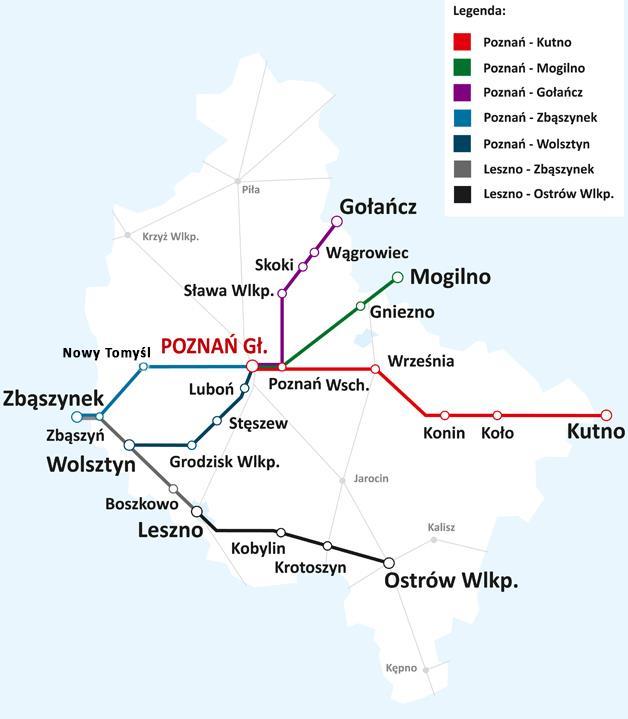 Koleje Wielkopolskie to spółka prawa handlowego powołana do wykonywania kolejowych przewozów pasażerskich, w której 100% udziałów posiada województwo wielkopolskie.