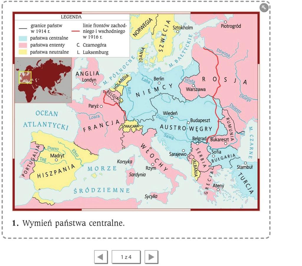 Korzystając z ikony (pytania do map), powiększamy mapę (multipodręcznik, s. 240) i polecamy uczniom wykonać polecenia 1 i 2 (polecenia do mapy zmieniają się po kliknięciu ikony ). T. Małkowski, J.