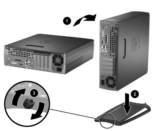 U ywanie komputera typu small form factor w konfiguracji minitower Ä PRZESTROGA: Komputer typu small form factor może być używany w konfiguracji minitower lub desktop.