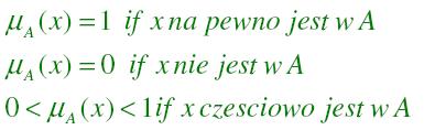 charakterystyczną zbioru A: f A (x) X -> 0,1 gdzie: Logika definiuje funkcję