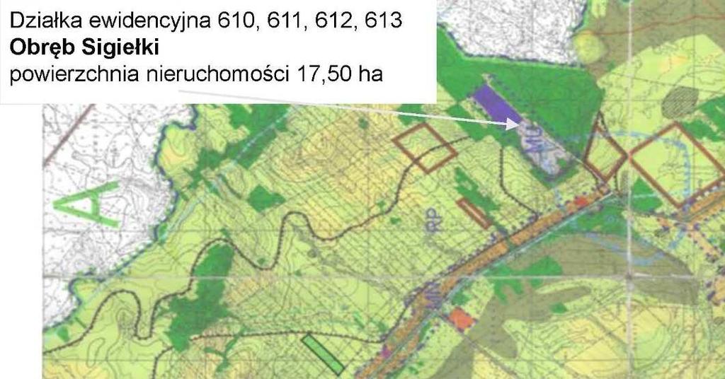 4. Rolnictwo i leśnictwo Rysunek 9. Działka ewidencyjna Obręb Sigiełki Liczba gospodarstw rolnych na badanym terenie wg ewidencji podatkowej wynosi 2 387.