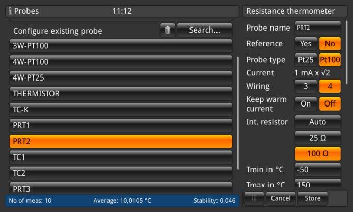4.6.3.4 Configure existing probes (Konfiguracja istniejących czujników) W sekcji menu <<configure existing probe>> można zmienić lub uaktualnić, np.
