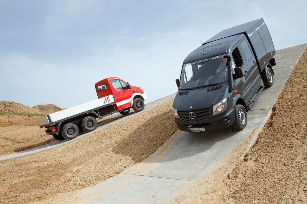 TOR TERENOWY / OFF-ROAD Tor terenowy złożony z takich elementów jak wzniesienie ze stromym podjazdem i zjazdem, trawers, basen do brodzenia, wykrzyż, lej, odcinek z piaskiem.