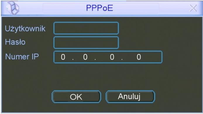 STRUKTURA MENU I OPIS DOSTĘPNYCH FUNKCJI Rys. 5-12. Ustawianie PPPoE. DynDNS Interfejs ustawień Dynamicznego DNS (Domain Name Server) pokazano na rysunku 5-13. Rys. 5-13. Ustawianie Dynamic DNS.