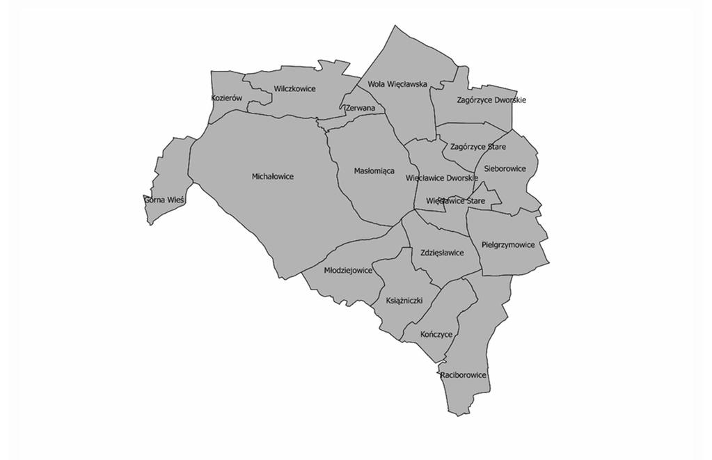 Każdemu podobszarowi przypisano wskaźniki, mierzące natężenie danego zjawiska na terenie gminy, wyznaczając w ten sposób 14 wskaźników sfery społecznej oraz 9 wskaźników w pozostałych sferach.